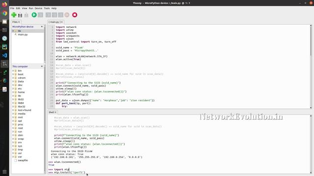 Raspberry Pi PicoW network bandwidth monitoring using iperf3 | install packages in micropython mip смотреть онлайн