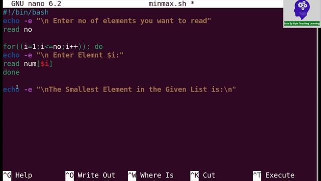 Write a shell script to find minimum and maximum elements in the given list of elements смотреть онлайн