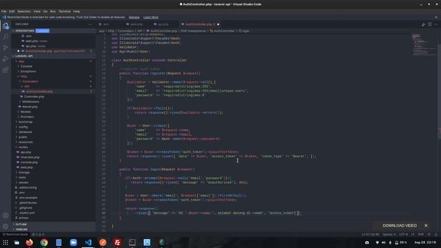 Laravel 8 Rest API Authentication with Sanctum - Use GNU/Linux смотреть онлайн