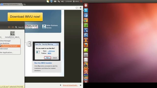 How to install IMVU on Linux Ubuntu 12.04 смотреть онлайн
