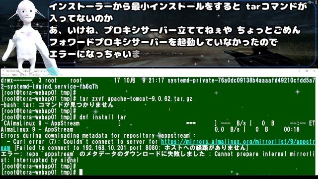 #010【Linux サーバー構築】Alma Linux 9.2 上に ApacheとTomcatでWebAPサーバーを立てる。Tomcatの構成確認とトムキャット君を見る。 смотреть онлайн