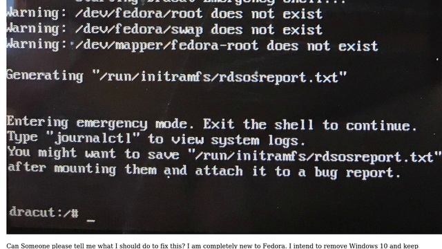 /dev/fedora/root does not exist, /dev/fedora/swap does not exist, /dev/mapper/fedora-root does... смотреть онлайн
