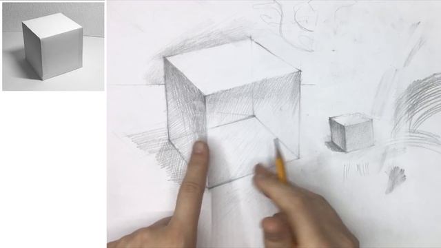Школа рисования АНУРИСУЙ! 2 неделя. РИСУНОК! Тоновое решение куба, простой КАРАНДАШ, ШТРИХОВКА. смотреть онлайн