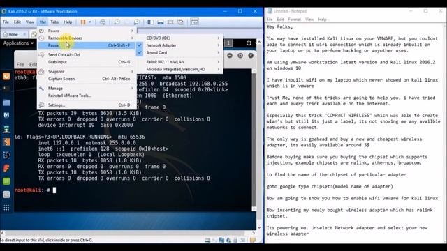 Enable WiFi VMWare Kali Linux/Working Trick смотреть онлайн