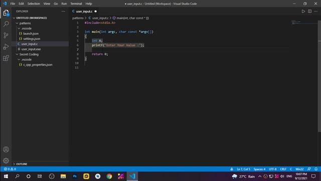 #2 How To Get User Input in C Language || Visual Studio || By Secret Coding смотреть онлайн