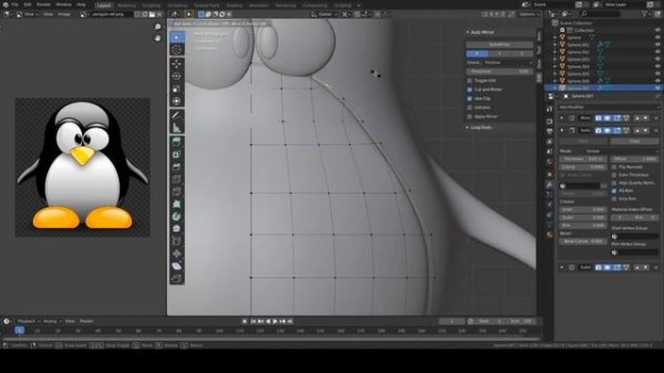 Linux Penguin Modelling | 3D Timelapse in Blender