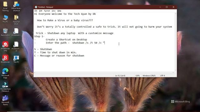 How to make your own computer virus by shutdown command смотреть онлайн