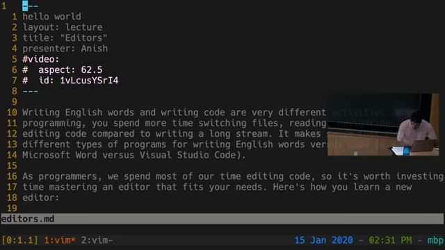 Linux | Lecture 3 Editors vim 2020 смотреть онлайн