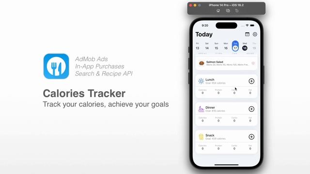 Calories Tracker - Track Your Calories Effortlessly for Keto or any Diet - Full SwiftUI Source Code смотреть онлайн