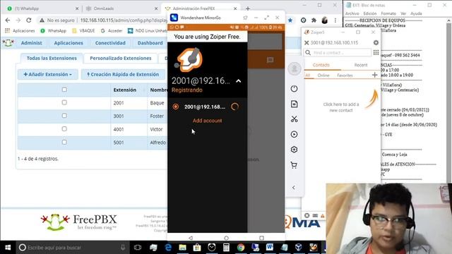 Proyecto de como crear una central telefónica con ASTERISK y ZOIPER (PC y CELULAR) смотреть онлайн