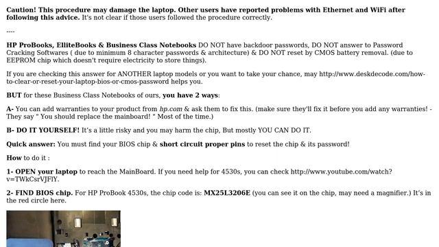 Unix & Linux: Remove BIOS password for HP ProBook 4530s ( Reset BIOS ) смотреть онлайн
