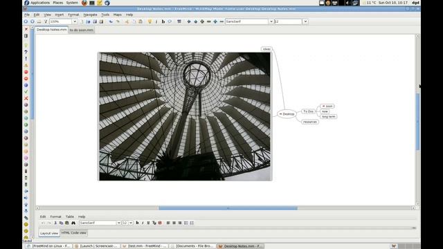 Freemind Mind Map on Fedora 13 desktop смотреть онлайн