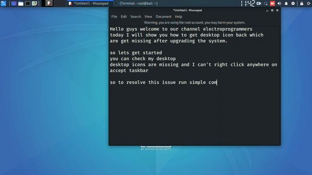 How to get desktop icons back which are missing/disappeared in kali linux #kali_linux #linux_error смотреть онлайн