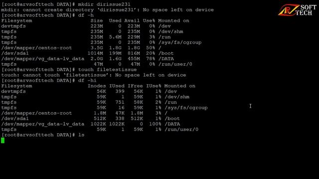 Unable to Create File & Folder Issue #hindi | Inodes Problem | Linux Tutorial | ARV SoftTech смотреть онлайн