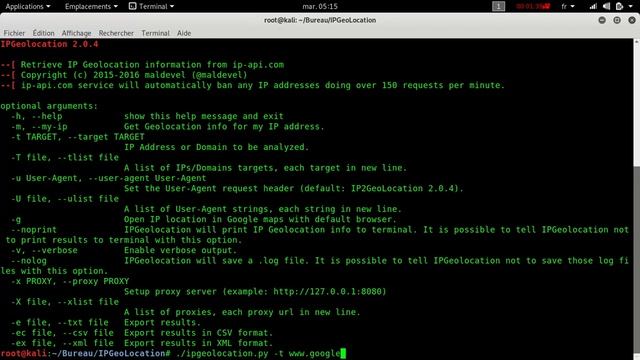 شرح اداة ipgeolocation لاظهار معلومات الايبي - ipgeolocation for information ip смотреть онлайн