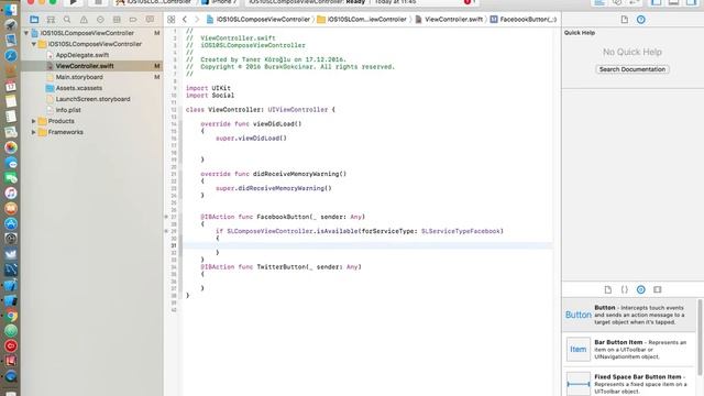 iOS 10 SLComposeViewController (Facebook & Twitter Share) Swift-3 xCode 8 смотреть онлайн