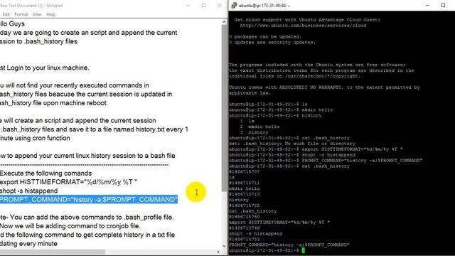 Updating Linux current session commands in the bash_history without rebooting смотреть онлайн