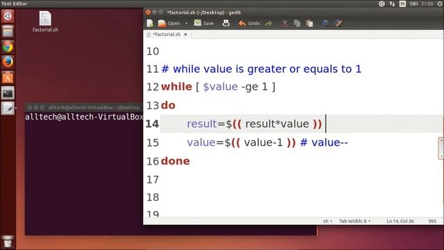 factorial - bash shell смотреть онлайн