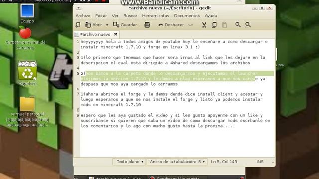 como descargar minecraft 1.7.10 y forge en linux facil y rrapido смотреть онлайн