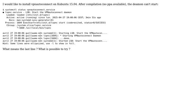 Ubuntu: Systemd: Some lines were ellipsized смотреть онлайн