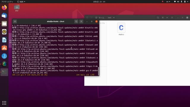 【第1回】UbuntuでC言語を用いたHello worldの実行（.bashrcでaliasの設定も） смотреть онлайн