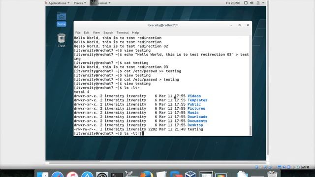 RHCSA - Use input-output redirection смотреть онлайн