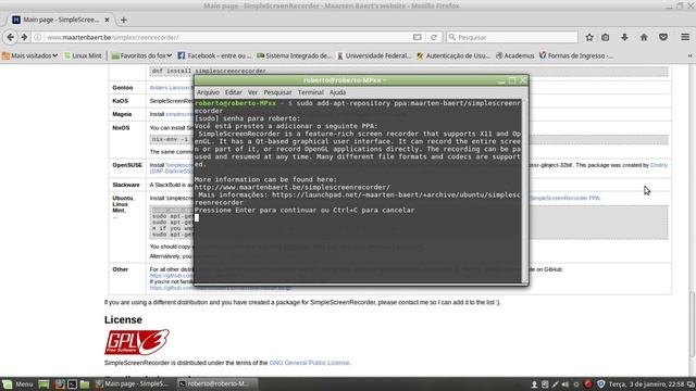 Instalando Simple screen recorder no Linux mint "Serena" смотреть онлайн