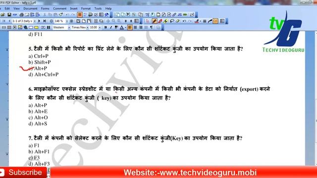 COMPUTER TALLY SHORT KEY IMPORTANT MOCK TEST IN HINDI PART-1 IN HINDI смотреть онлайн