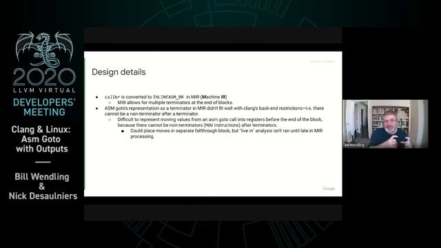 2020 LLVM Developers’ Meeting: B. Wendling & N. Desaulniers “Clang & Linux: Asm Goto with Outputs” смотреть онлайн