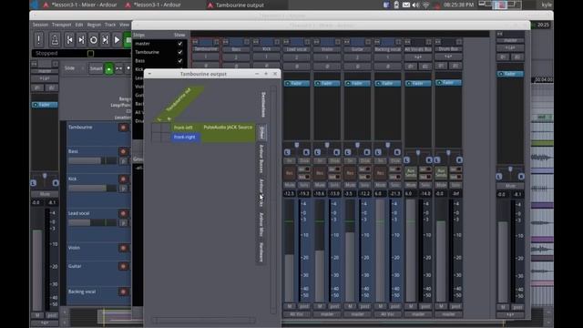 How to configure a submix in Ardour 3 in Ubuntu Studio Linux смотреть онлайн