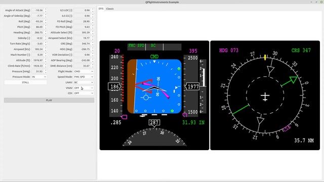 QFlightinstruments Example Application смотреть онлайн