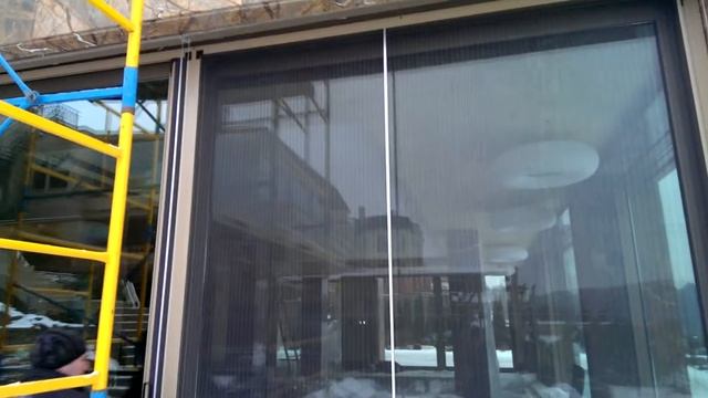 Грандиозный проект - москитная сетка плиссе на раздвижном алюминии. смотреть онлайн