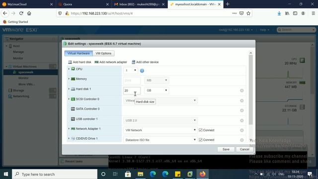VMware vSphere 6.5 | Add/Extend HDD space of Linux OS in ESXi 6.5 смотреть онлайн