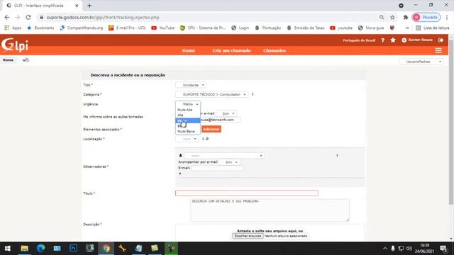 Como abrir um chamado no GLPI. смотреть онлайн