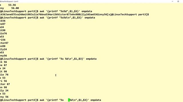 AWK Part 3 - Formating Output смотреть онлайн