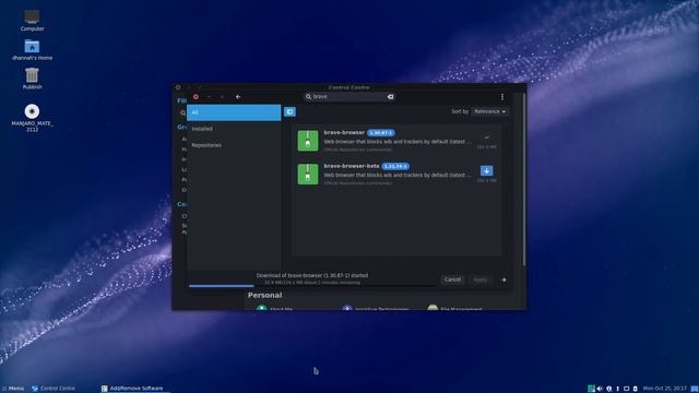 Installing a web browser on Manjaro Mate, Transparent Panel & RAM Usage! смотреть онлайн