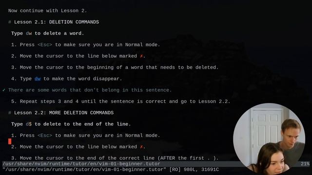 My Girlfriend Tries To Learn Vim - Using Vimtutor and My Bad Advice смотреть онлайн