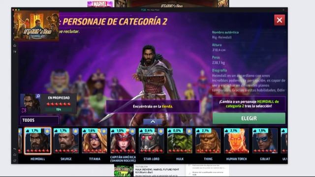 Sacar selector en IOS MARVEL FUTURE FIGHT 5.0 смотреть онлайн