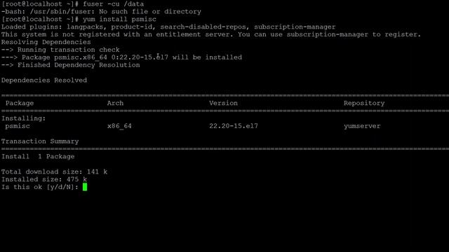 Fuser command not found in linux rhel 7/8 смотреть онлайн