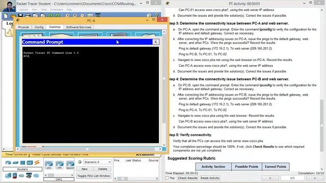 1.2.3.6 Packet Tracer - Troubleshooting Connectivity Issues смотреть онлайн