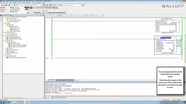 BIS-V RFID EtherNet/IP AOI Integration in RSLogix5000 смотреть онлайн