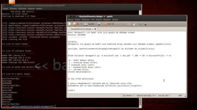 BackTrack 5 - Metagoofil Kullanımı смотреть онлайн