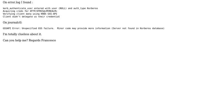 Apache SSO with kerberos and Active Directory error смотреть онлайн