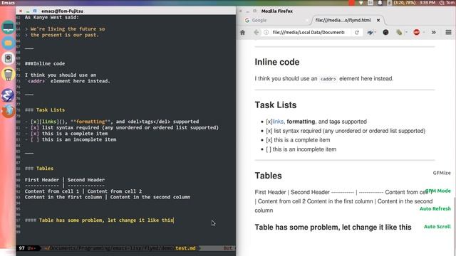 Emacs On the fly markdown preview смотреть онлайн