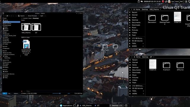 Linux XFCE + Compton QT Glass Theme V1.1 смотреть онлайн