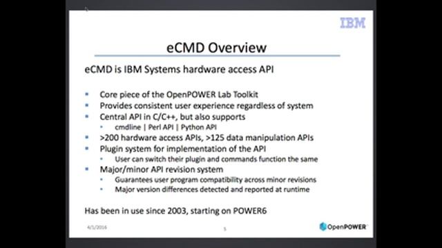 OpenPOWER Summit 2016 - HTX & eCMD system development tools смотреть онлайн