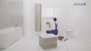Установка подвесной тумбы с раковиной Cersanit