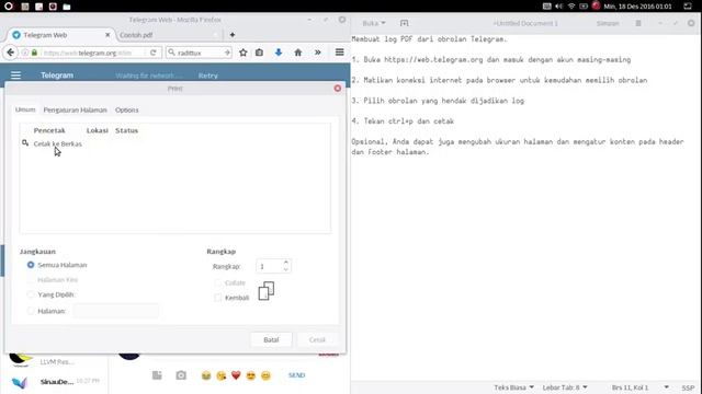Membuat Log Pdf dari Obrolan Telegram di Linux смотреть онлайн
