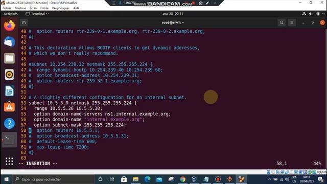 Configuration du service DHCP sous Ubuntu 21.04 смотреть онлайн