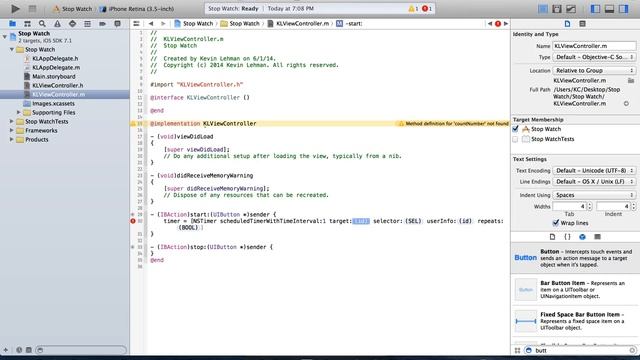 Xcode 5 iOS 7 iPhone Development Tutorial - NSTimer, View Color смотреть онлайн